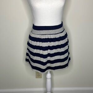 Emmelee Navy & Gray Stripe Pull On Skirt. Medium